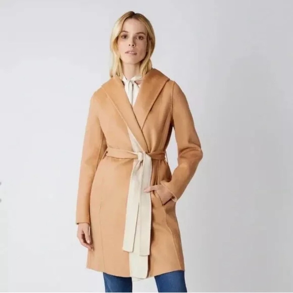 BCBG MAXAZRIA Wool Wrap Long Soft Hooded Jacket Coat XS BCBGMAXAZRIA almost sold - Picture 8 of 12